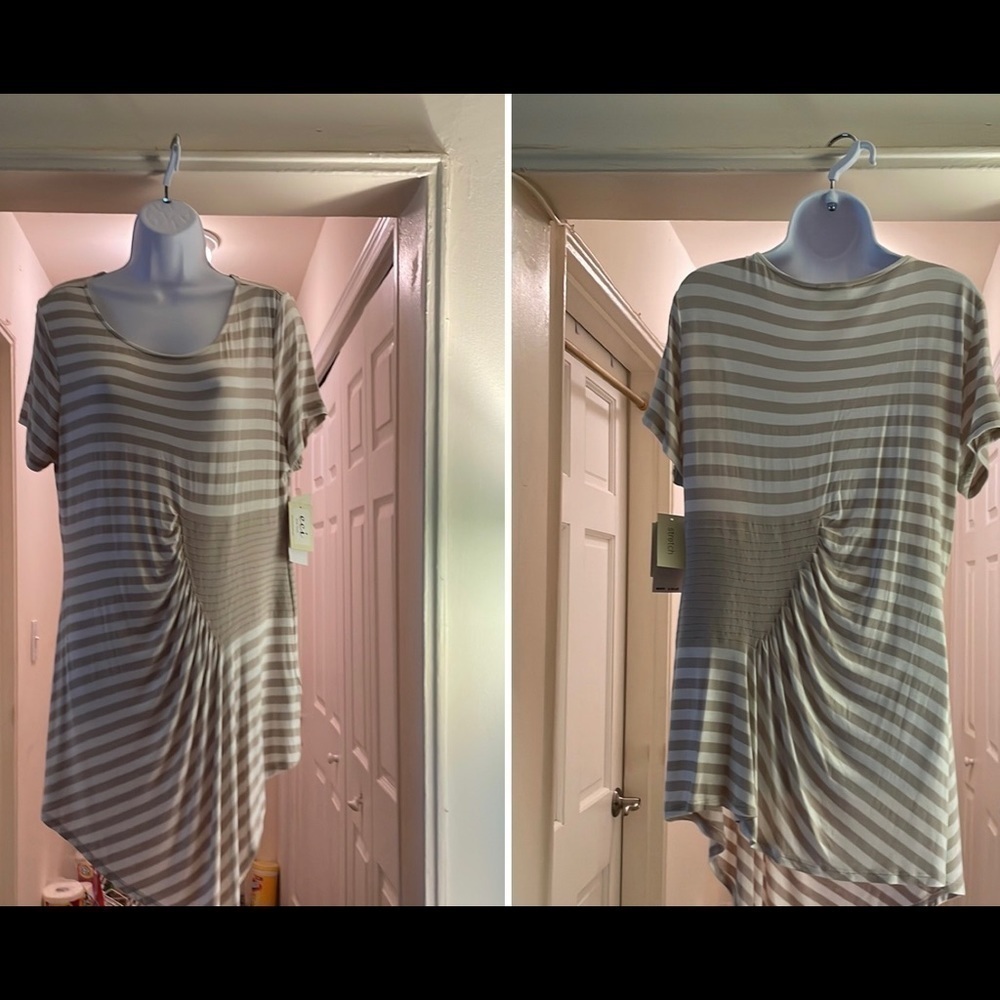 Off white and tan tunic top.